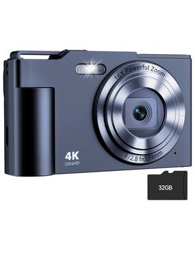 Digital Camera, FHD 4K Digital Point and Shoot Camera with 16X Zoom Anti Shake